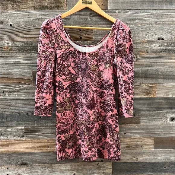Free People Floral Pink Mini Dress Size Medium - Picture 7 of 7